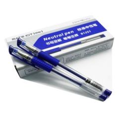 欧标 标准中性笔 B1251 0.5mm 不锈钢子弹笔头 插盖式 12支/盒 蓝色