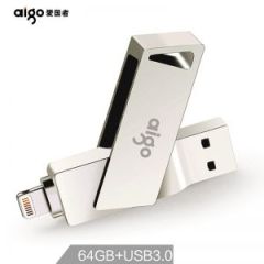 爱国者 金属U盘 U368 64G USB3.0 Lightning接口 精耀升级版 银色