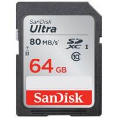 闪迪/SANDISK 至尊高速 SD卡 SDSDUNC-064G-ZN6IN 64GB 读速80MB/s SDHC UHS-I存储卡 Class10 灰色