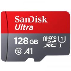 闪迪/SANDISK A1至尊高速移动 TF卡 SDSQUNC-128G-ZN3MN 128GB 读速100MB/s MicroSDXC UHS-I存储卡 红灰
