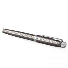 派克 2015IM金属灰格子纹宝珠笔 5123206 书写粗细0.7mm 笔杆材质：金属 插盖式
